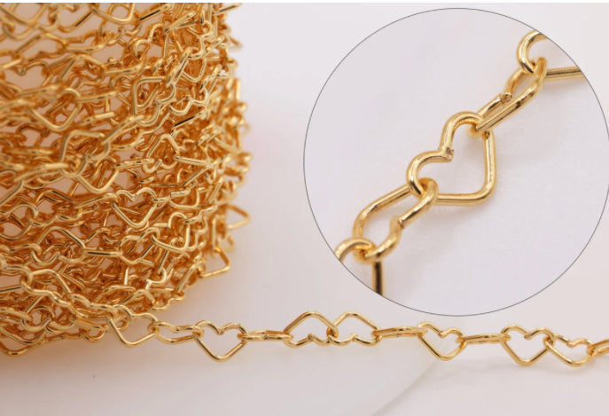 Heart Unfinished Chain Gold Filled *Priced Per Inch*