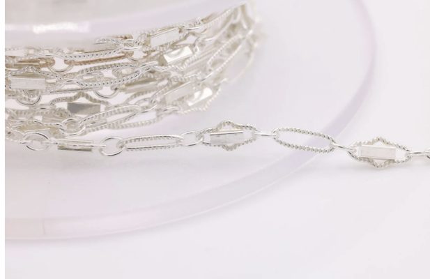 Heart Sterling Silver Unfinished Chain *Priced Per Inch*