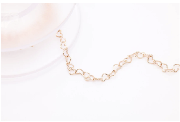 Heart Chain Unfinished Rose Gold *Priced Per Inch*