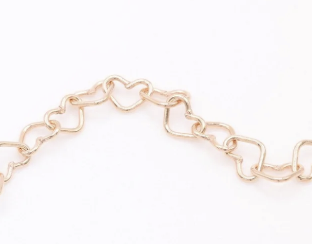 Heart Chain Unfinished Rose Gold *Priced Per Inch*