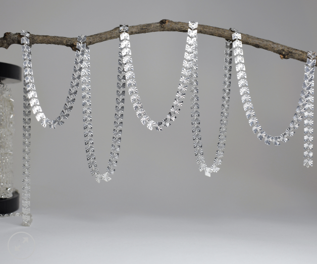 Sunburst Chervron 925 Sterling Silver Unfinished Chain  *Priced Per Inch*